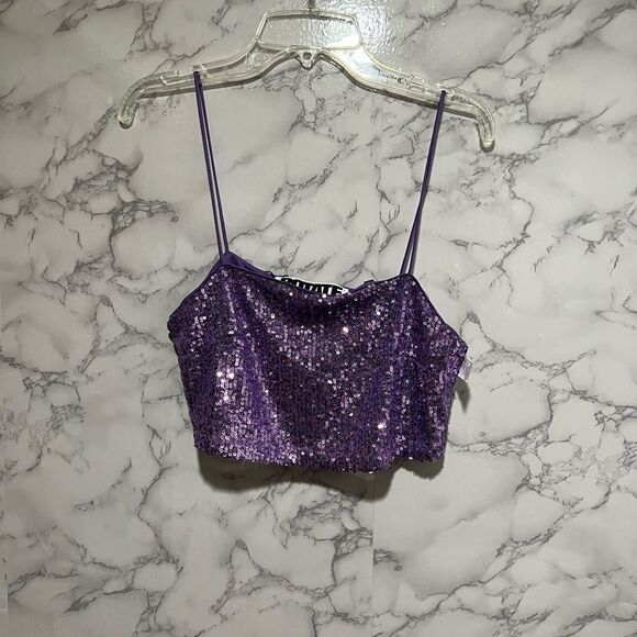 ROTATE BIRGER CHRISTENSEN Glitter Vest In Purple - Picture 2 of 9